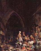 Cuvelier Hippolythe Les Halles de Saint-Omer oil painting on canvas